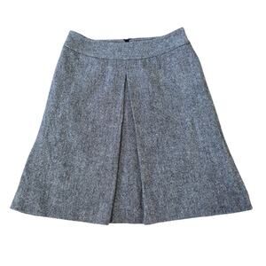 Bloomingdale’s Wool Silk A-Line Skirt Gray Pleated Petite 10P